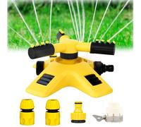 Adjustable 360 Degree Rotation Lawn Sprinkler, 360 Degree Automatic Rotation Garden Watering System, Adjustable Spray Angle and Distance, for Garden Yard Lawn Grass Plant Park (Yellow,1/2 in)