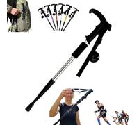 Adjustable Aluminum Alloy Trekking Pole, Lightweight Aluminum Telescopic Walking Stick, Hiking Poles- Durable, Shock-Absorbing, Suitable for Outdoor Hiking & Travel