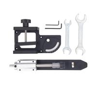 Adjustable Angle Hole Puncher Dowel Jig, Round Pipe Drill Guide Tool, Precision 0-60° Drilling Angle for 30-70mm Diameter Rods and Pipes with 60mm Stroke, Aluminum Alloy Woodwo