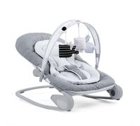 Adjustable Baby Bouncer For Babies From Birth To 18 Kg, Fixed Or Rocker Position, With Play Bar, Adjustable Backrest And Reducing Cushion, Compact Closure - Titanium