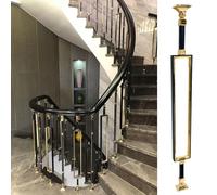 Adjustable Black Gold Aluminum Stair Balusters - 37.4in Railing Spindles for Indoor/Outdoor Use