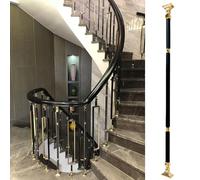 Adjustable Black Gold Aluminum Stair Balusters - 37.4in Railing Spindles for Indoor/Outdoor Use