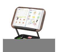 Adjustable Book Holder, Multifunctional Foldable Display Stand, 360° Rotating Riser with Height Angle Adjustment, Portable Desktop Stand for Cookbooks, Tablets, Laptops, Magazines, 34cm Carbon Steel