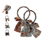 Adjustable Bow Headbands for Women，Satin Fabric，Metal Chain Knotted Headband，Cute Hair Accessories (yellow and green)