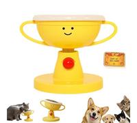 Adjustable Cat Bowl, 5 Gears Adjustable Height Cute Trophy Cat Bowl, 15-60° Tilted Neck Protection Design, Non-Slip Feet, Elevated Cats Bowls & Small Dogs Feeder (Ceramic)