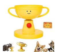 Adjustable Cat Bowl, 5 Gears Adjustable Height Cute Trophy Cat Bowl, 15-60° Tilted Neck Protection Design, Non-Slip Feet, Elevated Cats Bowls & Small Dogs Feeder (Plastic)
