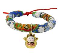 Adjustable Cat Collar with Bell | 4 Sizes & 9 Printed Patterns | Washable Pet Necktie for Kittens/Small Dogs | Hand - Woven Drawstring Design (B-4 (XS))