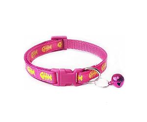 Adjustable Cats Collar Cute Bone of Fish Print Breakaway Nylon Pet Puppy Dog Cats Collar with Bells 19-32cm 1.0cm