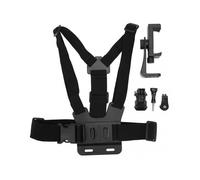 Adjustable Chest Mount Harness Strap with Phone Holder for Live Streaming Outdoor Cycling Hands-Free Cellphone Holder