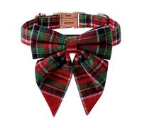 Adjustable Dog Collar with Bow Tie - Holiday Puppy Cat Collar | Polyester-Cotton Material, Cute Fashion Accessory for Pets, Available in S M L Sizes, Perfect for Girls Boys Daily Wear