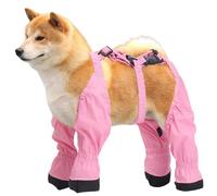 Adjustable Dog Paw Booties, Anti-Slip Dog Shoes for Small & Medium Dogs, Suspender Booties for Pet Protection, Soft & Comfortable Dog Boots for Walking, Outdoor Activities