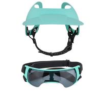Adjustable Dog Sun Hat, Goggles Set Dogs, Summer Puppy Sunbonnet Cap, Compact Puppy Beach Caps, Adorable Ear Holes Sunglasses, Breathable Pet Visor for Outdoor Walks and Travel