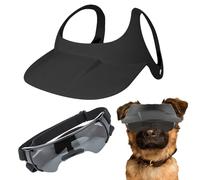 Adjustable Dog Sun Hat, Goggles Set Dogs, Summer Puppy Sunbonnet Cap, Compact Puppy Beach Caps, Adorable Ear Holes Sunglasses, Breathable Pet Visor for Outdoor Walks and Travel