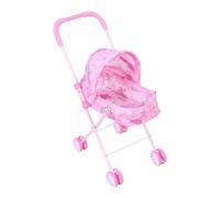 Adjustable Doll Stroller, Kids Toy Carriage Pushchair, 9.45x17.32x21.65 inches Dolls Transport Toy with Folding Awning, Resin Frame Stroller, Doll Carrier with Soft Wheels, Educational Toys for Indoor