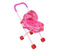 Adjustable Doll Stroller, Kids Toy Carriage Pushchair, 9.45x17.32x21.65 inches Dolls Transport Toy with Folding Awning, Resin Frame Stroller, Doll Carrier with Soft Wheels, Educational Toys for Indoor