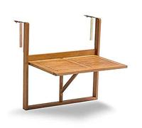 Adjustable Floating Albizia Solid Wood Folding Desk Space-Saving Coffee Table for Outdoor Patio Garden Wood Color 60x40cm