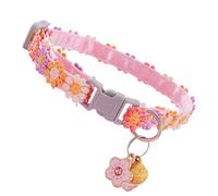 Adjustable Flower Pet Collar Foř Cats - Cute Safety Buckle Cat Collar with Bell | Floral Breakaway Design for Small Pets & Kittens, Lightweight Decorative Neck Strap for Daily Wear & Photos