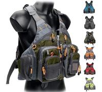 Adjustable Fly Fishing Swim Vest for Adults Men Women, Comfortable High Buoyancy Design with Breathable Mesh Back and Multi-Pockets for Kayaking Boating Fishing Water Sports(ArmyGreen)