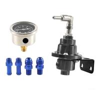 Adjustable Fuel Pressure Regulator with Gauge Aluminum(Black)