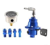 Adjustable Fuel Pressure Regulator with Gauge Aluminum(Blue)