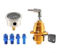 Adjustable Fuel Pressure Regulator with Gauge Aluminum(Golden)