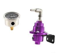 Adjustable Fuel Pressure Regulator with Gauge Aluminum(Purple)