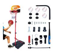 Adjustable Kids Hoop, Portable Basketball Goal Set, 69.3 inches Play Ring with HeightAdjust, Sturdy Polymer Backboard, Sports Toy with Colorful, Yard Games for Children