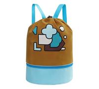 Adjustable Kids Swim Bag, Oxford Cloth Swim Bag, Water-Resistant Kids Swim Bag, Kids Waterproof Sports Bags, Pool Bags with Cute Cartoon Design for Children Boys and Girls, Coffee, riferimento