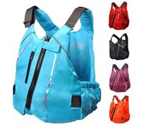 Adjustable Life Vestfor Adults with High Buoyancy, Watersports Safety Vest for Kayaking, Fishing, Surfing, Sailing, Snorkeling, Boating, Swimming and Water Rescue(Blue,L)