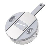 Adjustable Mandoline Food Slicer for Kitchen, Hand Safe Vegetable Shredder with 6 Blades, Vegetable, Potato,Carrot, Onion Stainless Steel Cutter with Anti Slip Pad, Hand Protector (Round Galaxy Gray,