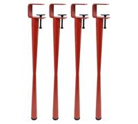 Adjustable Metal Leg No Punching Table Clamp Legs F-Shape Coffee Table Leg with 4pcs Foot Pads, DIY Furniture Dining Desk Console Feet for Various Shapes of Table Boards,Red,45cm(18in)