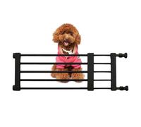 Adjustable no-drill pet gate creates a secure indoor barrier for dogs while