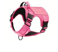 Adjustable Nylon Military Tactical Service Dog Harness Vest avec Poignée Handle Houstable Breathable Dog Training Harness pour Les Chiens Moyens À Grands,Un,S