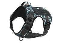Adjustable Nylon Military Tactical Service Dog Harness Vest avec Poignée Handle Houstable Breathable Dog Training Harness pour Les Chiens Moyens À Grands,B,XL