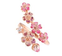 Adjustable Open Flower Ring For Women Elegant Metal Fashion Jewelry