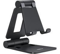Adjustable Phone Holder, Foldable Portable Desk Phone Stand Tablet Dock Compatible With Iphone 15/14/13/12/11 Pro Max Mini Xr X 8 Samsung Huawei Other Smartphones, Black