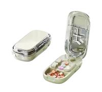 Adjustable Portable Pill Cutter Splitter with Centering Device for Small and Tiny Pills, 1/2 1/3 1/4 Cutter with Stainless Steel Blades and Storage Box (green 1/2 1/3 1/4)