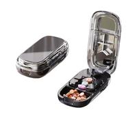 Adjustable Portable Pill Cutter Splitter with Centering Device for Small and Tiny Pills, 1/2 1/3 1/4 Cutter with Stainless Steel Blades and Storage Box (black 1/2 1/3 1/4)