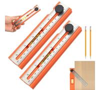 Adjustable Positioning Marking Protractor Tool,Drilling Positioning Ruler, Angle Measuring Tool for Woodworking with Rotatable Knob,15°-90° Multi Angle Marking,Bubble Level/Fixed Point Marking (2pcs)