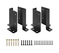 Adjustable Post Base Bracket - 4 Piece Set, Reinforced Steel, Weatherproof Coating, Easy Installation | Mailbox Mount, Deck Support, Fence Repair, Outdoor Structure, Porch Setup, Gazebo Anchoring