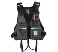 Adjustable Quick-Dry Fly Fishing Swim Vest for Adults Men Women, High Buoyancy Lightweight with Breathable Mesh Multi-Pockets, for Kayaking Boating Sailing Swimming(Army Green)