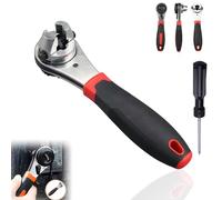 Adjustable Ratchet Wrench, Universal Socket Wrench for 6.5-22mm Screw - Quick Release Mechanism - Anti-Rust, with Non-slip Handle, Durable Design - Great for GIFTS! (1pc)