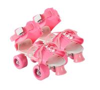 Adjustable Roller Skates - Kids Adult Shoes, Size Expandable Quad Skating Boots, Durable PU Wheels with Secure Laces | Outdoor Indoor Fun for Beginners, Exercise, Training, Recreational Play