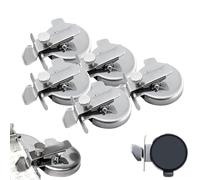 Adjustable Round Magnetic Seam Guide, Stainless Magnetic Guide Clamps, Adjustable Thickness Screw, Curved Edge Design for Rounded Hems, Collars, and Circle Sewing (2Pcs)