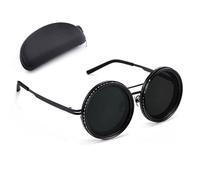 Adjustable Shades Glasses, Adaptive Sunglasses, Round Nd9 Polarized Sunglasses,Dimming Filter Lens Glasses,1-9 Gears Beach Tint Eyewear