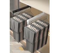 Adjustable Sliding Trouser Hanger Extendable Closet 30 60cm Clothes Rack for Pants & Coats Black & White Storage Solution for Wardrobe Management