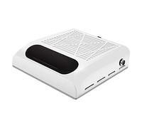 Adjustable Speed and High Power 80W Nail Vacuum Cleaner Circulating Filter Low Noise Nail Dust Collector White (White)