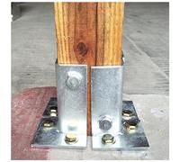 Adjustable Split Post Base Shoes w/Concrete Bolts | Wood Fence Post Support Kit(Galvanized)