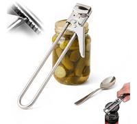 Adjustable Stainless Steel Jar Opener - Effortlessly Open Tight Lids with Adjustable Grip, Ideal for Seniors and Weak Hands, Durable Multi-Tool for Jars and Bottles, Kitchen Gadgets (Long)