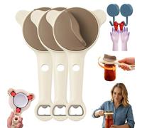 Adjustable Stainless Steel Jar Opener, Jar Opener for Weak Hands with Bottle Cap Opener, Multifunctional Lid Gripper & Bottle Opener for Jars Cans Wine Bottles, Home Kitchen Helper (3PCS)